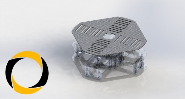 Akkuplatte aus CFK (Carbon) für Quadrocopter